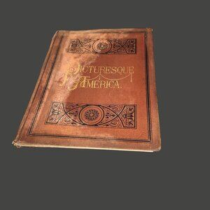 Picturesque America Antique Book Appleton Co 1872 Leather Bound Engravings